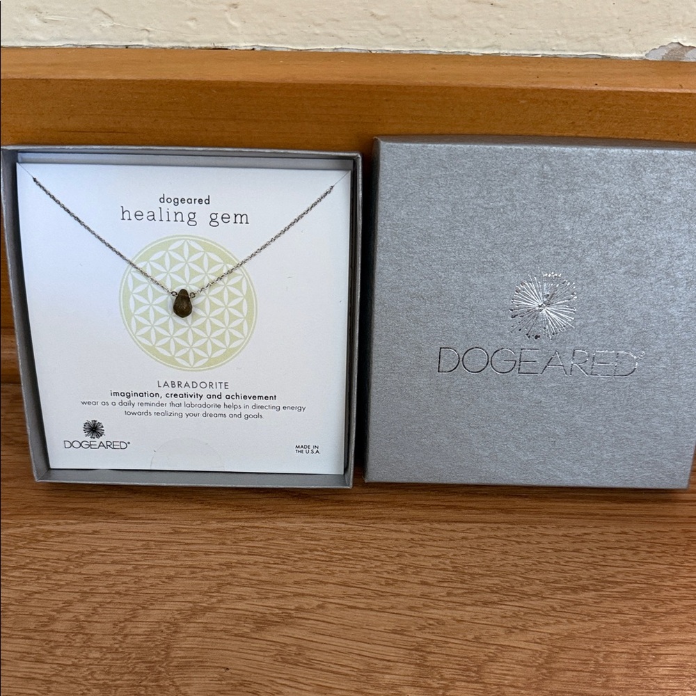 Dogeared Labradorite necklace and gift box